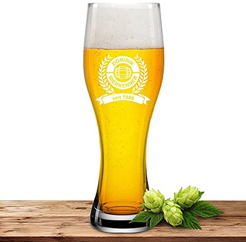 Deitert Weizenglas 0,5l mit Motiv Biertrinker mit Name oder Wunschtext