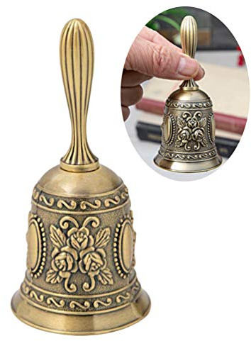 VICASKY Campana De Mano De Aleación De Zinc Para Bar Campana De Recepción De Restaurante Vintage Para Restaurante o Casa Adorno Artesanal De Metal
