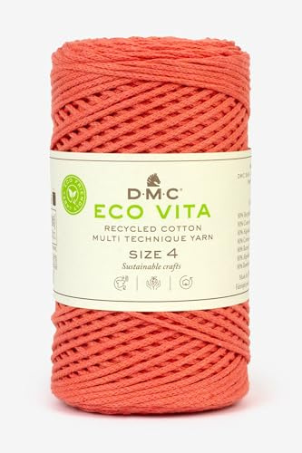 DMC - Nova Vita 4-garn – Macramé-nätkrok | återvunnet bomullsgarn – etikett med riktiga frön att plantera | 250 gram – 200 m