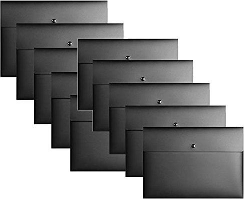 A4 Dokumententasche aus Kunststoff für Studenten, Schule, Büro, Papiere, Kanzleipapier, Dokumenten-Organizer, Druckknopfverschluss