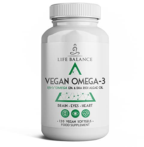 New: Vegan Omega 3 - EPA & DHA Rich Algal Oil - 120 Carrageenan Free Softgels - Made with Life'sOMEGA Algae Oil - Pure & Contaminant Free - Sustainable Alternative to Fish Oil (120 Softgel Bottle)