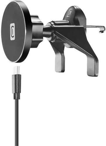 Cellularline | Touch Air Mag - iPhone 12 and Later | Magnetische Smartphone-Halterung für das Mag Safe-System mit optimierter kabelloser Aufladung für Apple – Ausgang 7,5 W – Gelenk um 360 ° drehbar –