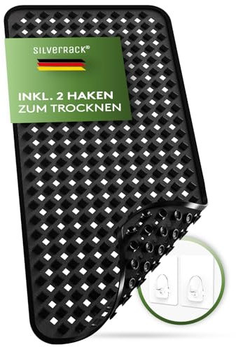 SilverRack Tappetino antiscivolo per vasca da bagno, 88 x 40 cm, senza BPA, per bambini e neonati, resistente alla muffa e lavabile in lavatrice, tappetino da bagno antiscivolo