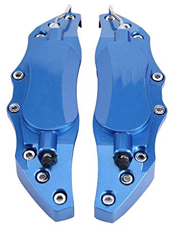 Yctze Auto Bremssattel Abdeckung 2 Stück Auto Aluminium Bremssattel Schutzabdeckung für Radnabe 16in-17in Medium Ein Paar Bremssattel Abdeckung Bremssattel Schutzabdeckung(Blau)