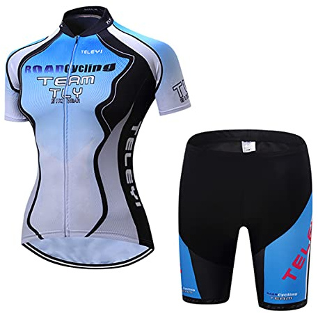 Hotlion Damen Radtrikot Set Trägerhose Anzüge Sommer Rennrad Kleidung