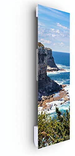 ILO/Radiador eléctrico radiante soplador de pared /1250 W/+28 diseños, diseño único/extra plano de vidrio templado / IP44/Vertical/Programable, silencioso/Made in France/Ocean Coast