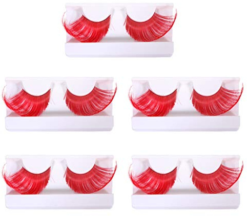 Luxshiny 5pares Pestañas Postizas Largas Exageradas para Mujer para Maquillaje de Halloween y Stage Performance por Pestañas Artificiales