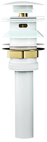 Bonde de Lavabo Pop-up Bonde de Vidange avec Trop Plein Bonde Clic Clac Universelle Laiton 1 1/4 Blanc Pour Lavabo Baignoire