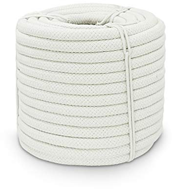 Aoneky Soft Cotton Rope 10mm/14mm/16mm - 50ft/ 100ft Natural Braided Thick Cord for Macrame, Plant Hangers, Wall Hangings, DIY Crafts, Rope Basket, Clothesline (10MM 50FT)