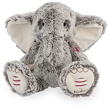 KALOO - Rouge Noa Musikalischer Plüschelefant Grau Prestige 31 cm - Ultra-Weiches Plüschfell - Beruhigende Melodie „California Dreamin“ - Beschwerte Pfoten - Ab Geburt, K223003