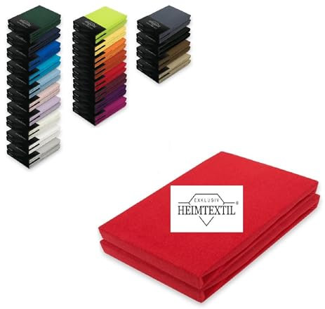 EXKLUSIV HEIMTEXTIL Doppelpack Jersey Spannbettlaken Premium Rot 120 x 200 cm