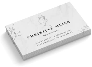 Visitenkarten personalisiert | Design Spa Manager | 1-seitig | weiß/schwarz | Querformat | Menge + Papier zur Auswahl | selbst gestalten | hochwertiger Druck | 350 g Qualitätsdruck (50 Stück)