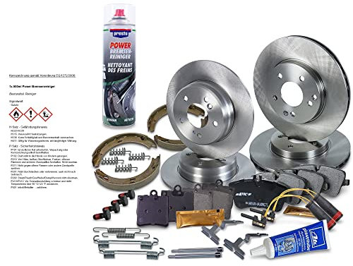 ATEC Germany Bremsenset inkl. Bremsscheiben Vorne Ø 288 mm Belüftet + Hinten Ø 278 mm Voll + Bremsbeläge Vorne & Hinten + Bremsbacken Hinten
