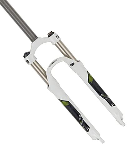 ZECHAO Mountainbike Fahrradgabel 24inch,Aluminiumlegierung 1-1/8 Schulterkontrolle 110mm Reise Mechanische Feder Fahrradgabel Fahrrad Federgabel (Color : White Green, Size : 24inch)