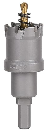 Vearter TCT Lochsäge, 30 mm Hartmetallbohrer mit Zentrierbohrer, Fräser für Hartmetall, Edelstahl, Baustahl, Aluminiumlegierung, Kupfer, Eisen, Kunststoff und Glasfaser | Industrie-Hartmetall Lochbohrer, Geometrischer Zahnstruktur, Deep Drilling Hartmetallbohrer für Edelstahl, Baustahl