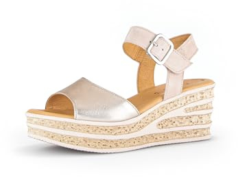 Gabor Damen Keilsandalen, Frauen Sandalen,Best Fitting,Strandschuhe,Keilsandaletten,Keilabsatz,Wedge-Heel,hoch,Puder/Rouge,38 EU / 5 UK