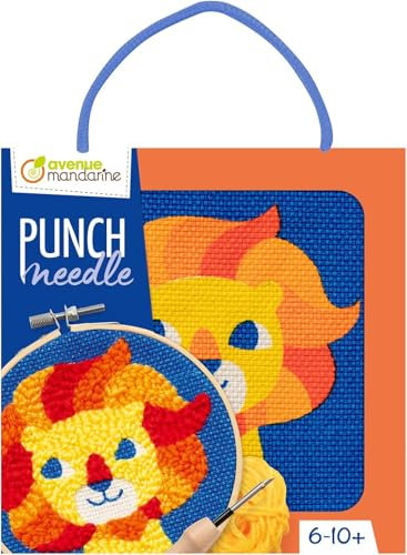 Avenue Mandarine KC163C - Un kit punto croce per bambini Punch Needle, tavolo 18 x 18 cm, a partire dai 6 anni