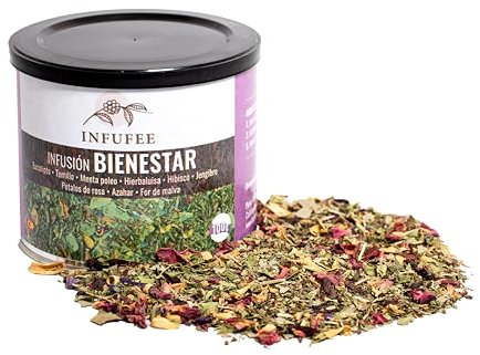 Infuso di Eucalipto 100g – Tisana Naturale con Fiori Secchi, Menta Poleo, Ibisco e Zenzero, Infuso Rilassante Senza Teina, Digestivo e Anti-infiammatorio per Tosse e Benessere Respiratorio