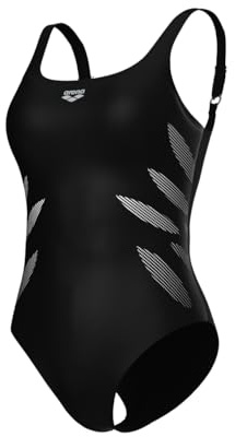 Arena Milena Wing Back Costume Intero Donna Coppa B, Costume da Bagno Modellante Shapewear, Tecnologia Power Mesh e Tessuto Sensitive Fabrics Resistente al Cloro, Coppe Fisse e Spalline Regolabili