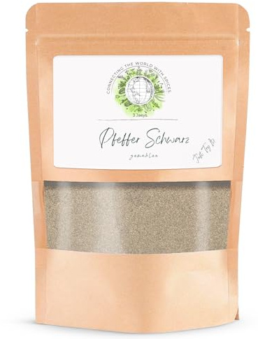 Premium Pfeffer schwarz - gemahlene Pfefferkörner - Gemahlen - Schwarzer Pfeffer - 100g - Spezial Qualität - Pfefferkörner