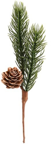 JDEFARF Künstliche Tannenzapfen, Mini-Weihnachtsbaumzubehör, Künstliche Tannenzapfen, Rote Beerenstiele, Weihnachtsdekorationen, Kleine Blumenarrangements (B)