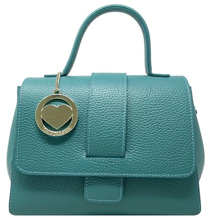 Chicca Borse Borsa Bauletto da donna in pelle, borsa a mano con tracolla