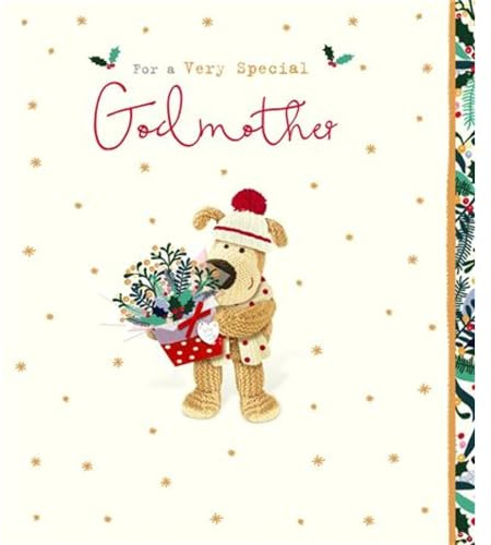 Boofle Weihnachtskarte für Patentante, niedliches Design