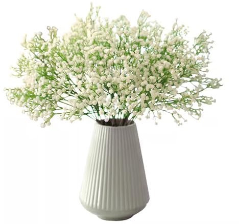 Gypsophila Artificial Flowers, 12 PCS Artificial gypsophila, Babys Breath Artificial Flowers, White Gypsophila Flowers for Wedding Party DIY Wreath Floral Arrangement Home Decoration 28 cm White