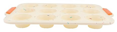 WEKADRIN 1pezzi Stampo Per Pane Silicone Non-stick Con Manici Teglia Multiuso Per Cottura Di Dolci e Pane Materiale Silicone Alimentare Colore Beige Con Design Creativo Facile Da Pulire e