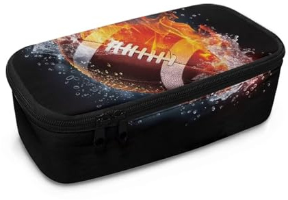 COEQINE Federmäppchen für Jungen, cooles Federmäppchen mit Griffen, für Büro, Federmäppchen mit Zubehör für Kinder von 8–12 Jahren, Fußball 3D, Einheitsgröße, Taschen-Organizer