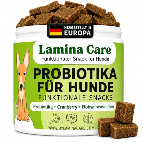 Lamina Care – Probiotika für Hunde, Darmflora aufbauen, Präbiotika & Postbiotika, Verdauung, Durchfall, weicher KOT & Blähungen, Magen Darm Leckerli mit Huhn, 2 Milliarden KBE – 90 Snacks