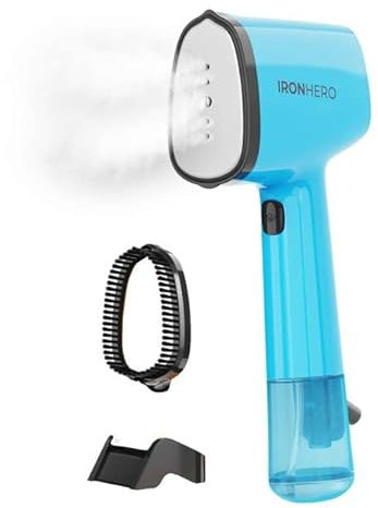 Cecotec Plancha Vertical Suela Cerámica IronHero V-1500 Essential Blue, Potencia 1500 W, Vapor continuo 25g/min, Calentamiento rápido, Desinfecta, limpia y cuida tus prendas, Suela revestida cerámica