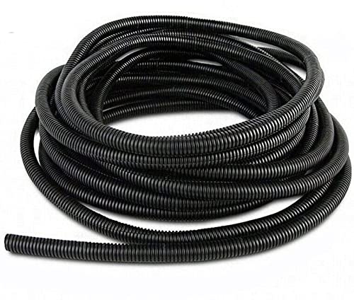 JOEEYKO 10M Split Loom Conduit Cable Management Sleeve PP Polyethylene High Temperature Corrugated Wire Tube Flexible Cable Protection 10mm OD x 6.5mm ID