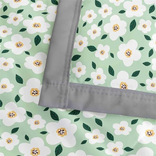 Odot Bettdecke Ohne Bezug Nutzbar Sommer, Modern Minimalist Bettdecke Ohne Bezug Bunt Modern Weich Leicht Sommerbettdecke Steppdecke Tagesdecke Doppelseitige Kühldecke (Grüne Blumen,135x200cm)