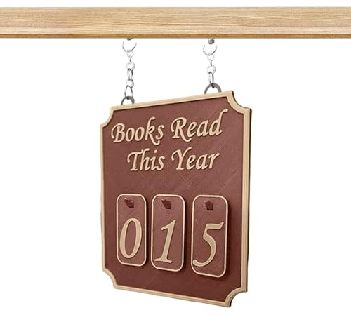 Qikam Bücherregal Zubehör,Dekoration Mit Buchzähler Für Bücherfreunde - Moderner Zähler Bis Zu 999 Gelesenen Büchern Dieses Jahr Deko Für Wohnzimmer Bibliothek Zuhause