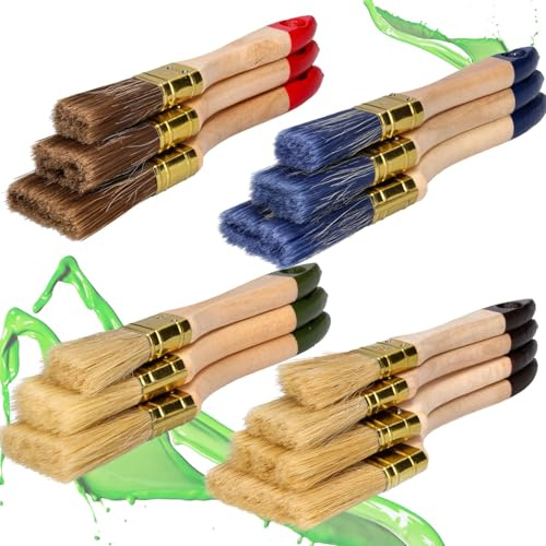 ToolSpace Pinselset Flachpinsel-Set 13er Set Profi Pinsel für Acryl Lasurpinsel, Flachpinsel mit Naturholzgriff, Lackierpinsel von 25 mm bis 76 mm - zum Streichen Komplettset für Heim- Profimaler
