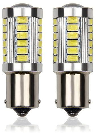 2 Pack Super Bright P21W 1156 LED Bulb, 3W High-Intensity White 8000K Projector Light, Car Led Brake Light Bulbs, Side Light bulbs, Reverse, Stop, DRL, Turn Signal Led Bulbs, and RV Lighting