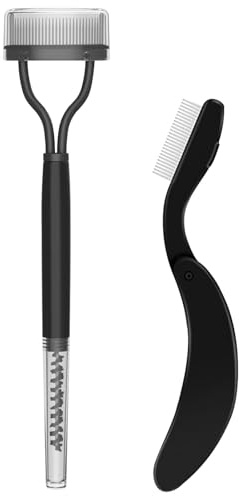 Ögonfranskam, 2 stycken ögonfransborstar, ögonfransavskiljare med dubbla huvuden & vikbar ögonfranskam separator, rostfritt stål ögonfranskam, ögonbryn pensel kosmetika, ögonbryn mascara applikator