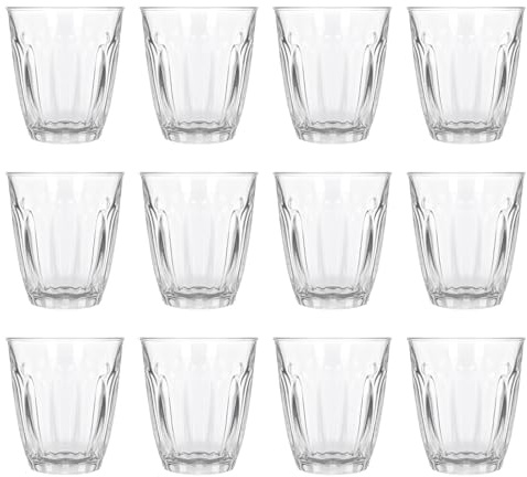 Argon Tableware 100ml Geriffelte Espressogläser - 12x Spülmaschinenfest Küche Wasser Cocktail Saft Gin Wein Whisky Trinken Glaswaren Gläser Set