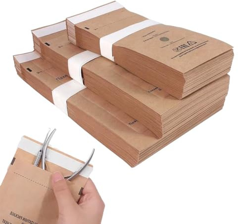 LACHT 60 Pezzi Buste Per Sterilizzazione Autosigillanti, Sacchetti Sterilizzazione Manicure, Per Cosmetica E Strumenti Per Unghie, Disponibili In 3 Misure (75 X 150Mm, 100 X 200Mm, 130X200Mm)