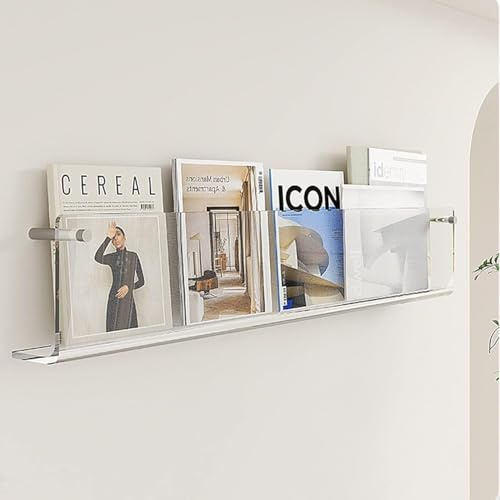 Väggmonterad genomskinlig akryl tidningsställ, hängande fil broschyr display ställ, katalog broschyr förvaringsställ for showroom(40cm(15 3/4))