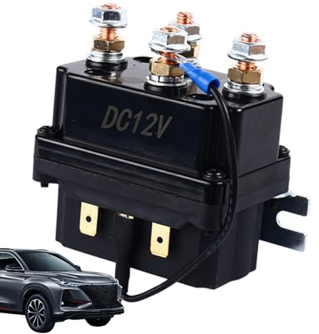 Relé magnético de cabrestante – 250 A 12 V contactor de control | Kit de relé de coche automotriz – de cambios de cabrestante resistente al desgaste para camión, SUV, accesorios, repuesto de