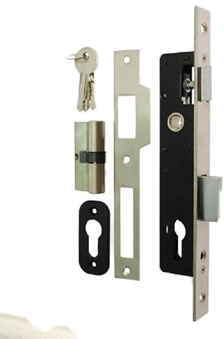 Gatemaster Narrow Latch Deadlock Mortice Gate Lock for 40 x 40mm+ Box Section, Includes 60mm Double Sided Eurocylinder & 3 Keys (NLD)
