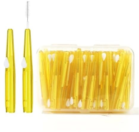 Interdentalborste interdental tandborste, 0,6-1,5 mm, rengöring mellan tänder, munvård, tandtråd, mikroborste, 30 st (1-1,2 mm gul 30 st)