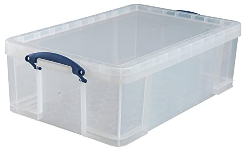 Really Useful Kunststoff-Aufbewahrungsbox leicht robust stapelbar 50 Liter 440 x 710 x 230 mm transparent