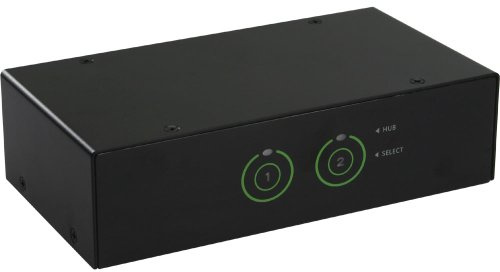 InLine 21702 Switch KVN, 2 Porte, USB 3 DVI Audio, Hub USB 3.0, Kit Cavi Inclusi, Nero