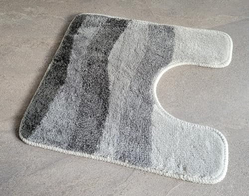 Kleine Wolke Miami-Alfombra de baño con WC poliacrílico Gris, 50 x 50 cm, Color Blanco