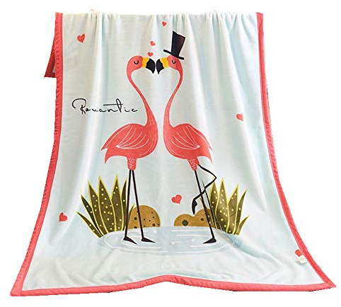 Babydecke, Sehr Weiche Decke für Babys Flanell Kuschlige Decke, Weiche für Babybett/Kinderwagen, Neugeborenes Geschenk,Kinderdecke Sofadecke Nickerchen Decke 100 x140 cm (Flamingo)