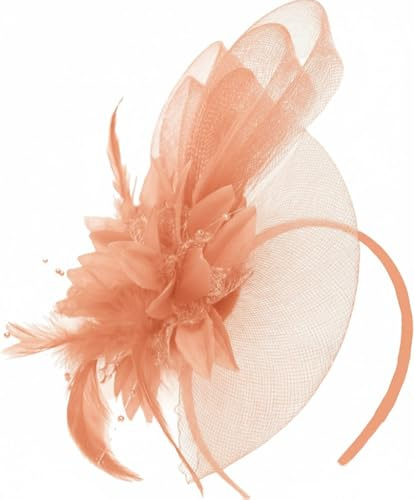 Caprilite blomma bröllop tävlingar fest fascinator nät hatt och fjädrar