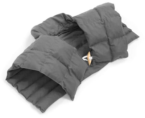 Amilian Kirschkernkissen Nacken Schulter - Baumwolle Anthrazit- Körnerkissen Mikrowelle und Kirschkernkissen Mikrowelle für vielfältige Einsätze mit Kirschkernen befüllt